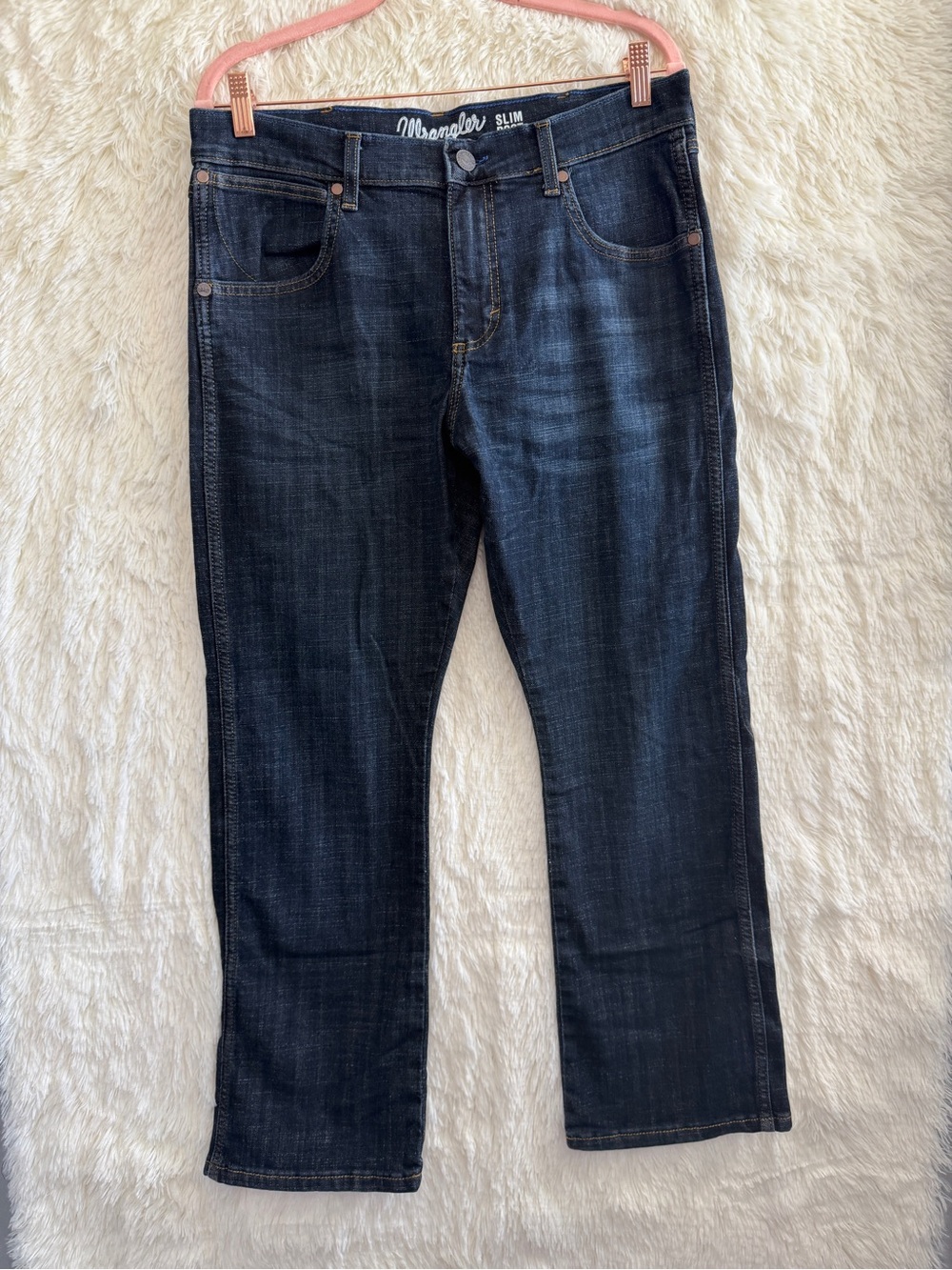 Wrangler Retro Mens Slim Bootcut Jeans Size 32x30 Dark Blue Wash Western Rodeo
